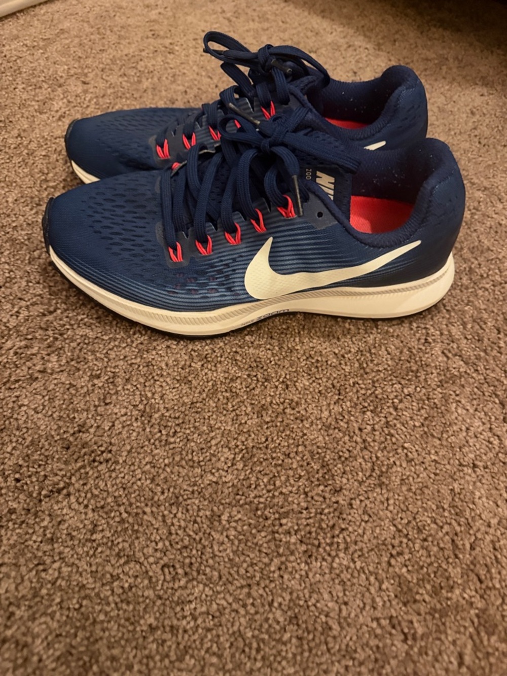 Nike Navy & White Running Sneakers with Red Accents - Picture 2 of 5